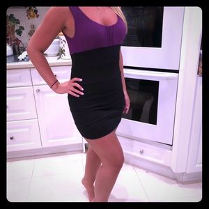 Body Con Dress - Black and Purple